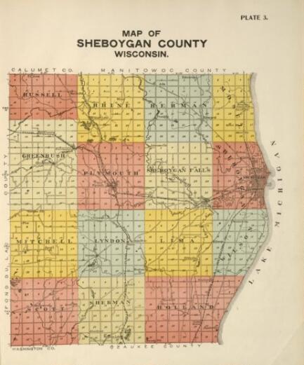 Sheboygan County Map With Towns